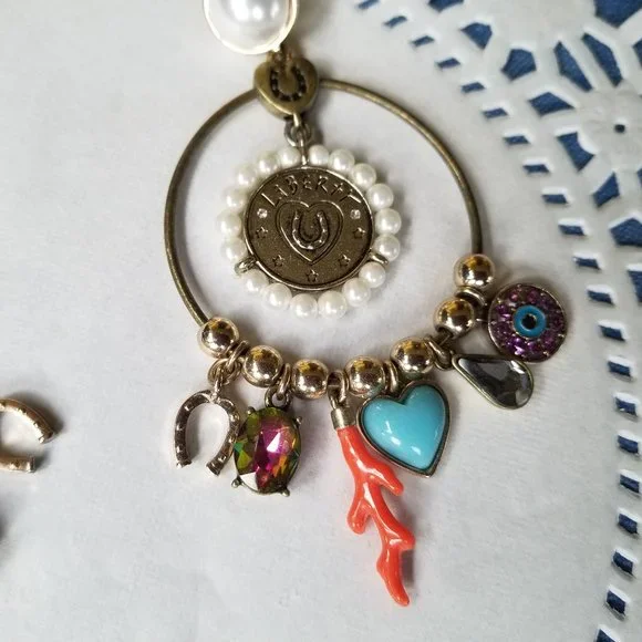 Betsey Johnson Vintage Hoop Charm Earrings - EPC - Picture 9 of 14